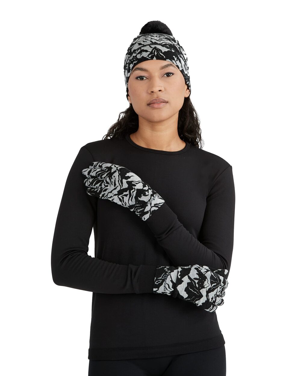 7903 Adult Jaquard Hat, All Over Mountain, One Size